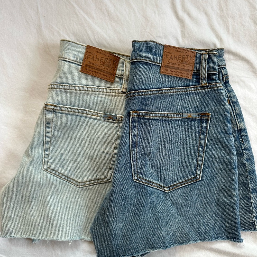 2 Faherty Blue Denim Shorts